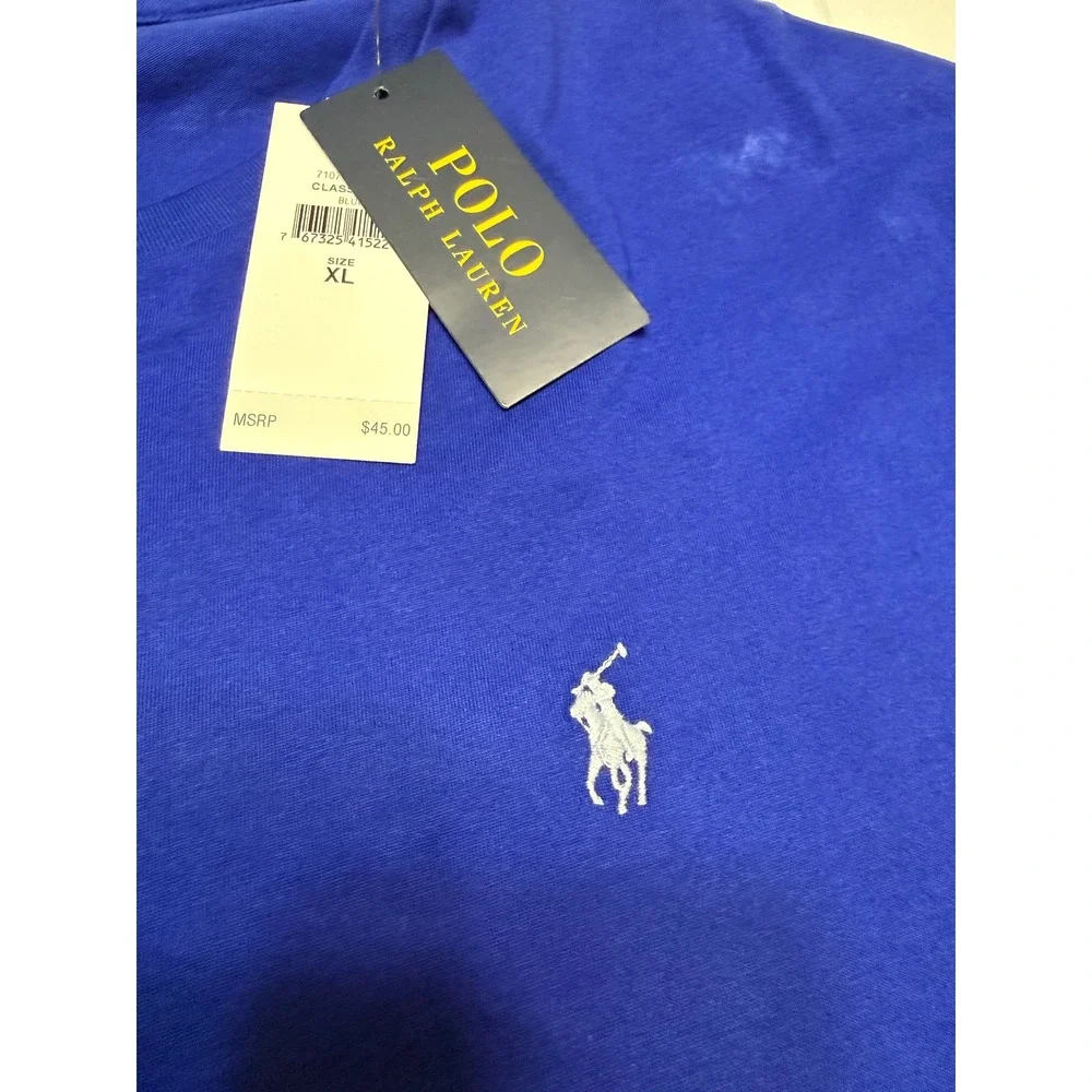 Polo Ralph Lauren Mens XL Royal Blue Classic Fit Short Sleeve Pony Logo T-Shirt